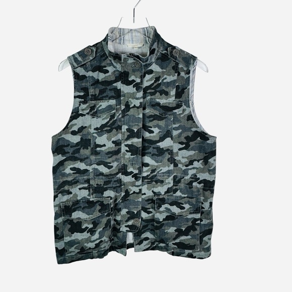 Mystree Camo Army Vest 100% Cotton Trendy Stylish Streetwear Women's Size Large - Picture 2 of 14